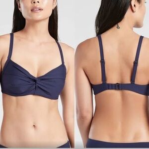 Athleta Twist up Bikini Top NWT in Navy